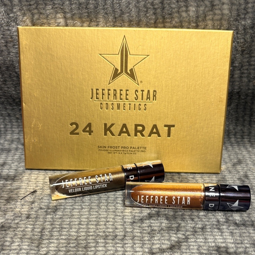 Jeffree Star 24 Karat Skin Frost Palette with Lipstick set